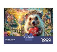 Amor Erizo Puzzle Imposible,desafío for Adults Animales Entretenimiento Creativo 1000 Piezas Obra De Arte De Juego De para Adultos, Regalos A Partir De 14 Años 70x50cm/1000pcs