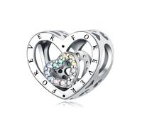 Amor eterno doble - anillo Charm de cuentas de colores, accesorio de pulsera de plata esterlina 925, collar de pulsera Pandora compatible con, regalo para mujeres