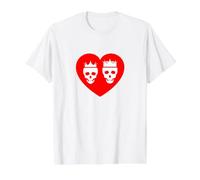 Amor Eterno Rey y Reina Corazón Rojo San Valentín Humor Camiseta gráfica económica, Hombre, Blanco, L