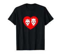 Amor Eterno Rey y Reina Corazón Rojo San Valentín Humor Camiseta gráfica económica, Hombre, Negro, L