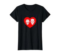 Amor Eterno Rey y Reina Corazón Rojo San Valentín Humor Camiseta gráfica económica, Mujer, Negro, XS