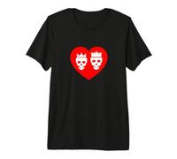 Amor Eterno Rey y Reina Corazón Rojo San Valentín Humor Camiseta Premium