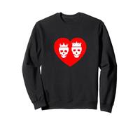 Amor Eterno Rey y Reina Corazón Rojo San Valentín Humor Sudadera