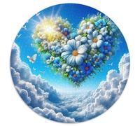 Amor Flores Adultos-Niños Rompecabezas Redondo 1000p ángel Circular Puzzle Niños: Construir Maquetas Decoración Hogar Juegos Educativos 1000pcs (67.5x67.5cm)