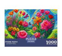 Amor Flores Puzzle Elegante Destinado A Actividades Relajantes Familiares, Pone El Foco En Fantasía Ofreciendo Un Desafío Ordenado Sin Distracciones Digitales 38x26cm/1000pcs