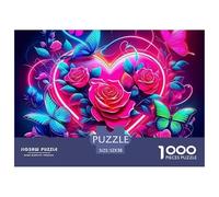 Amor Flores Puzzle Elegante para Actividades Relajantes Familiares, Pone En Primer Plano Fantasía Ofreciendo Un Desafío Equilibrado Sin Distracciones Digitales 52x38cm/1000pcs