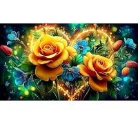 Amor-Flores Puzzle Imposible,desafío for Adults Juego edugatoivo 1000 Piezas Obra de Arte de Juego de para Adultos y Niños a Partir de 12 Años 75x50cm/1000pcs