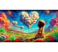 Amor-Flores Puzzle Imposible,desafío para Adultos Juego edugatoivo 1000 Piezas Obra de Arte de Juego de para Adultos, Regalos a Partir de 14 Años 38x52cm/1000pcs