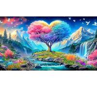 Amor-Flores Puzzles Imposible,desafío para Adultos Entretenimiento Creativo 1000 Piezas Obra de Arte de Juego de para Adultos y Niños a Partir de 12 Años 38x26cm/1000pcs