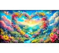 Amor-Flores Puzzles Imposible,desafío para Adultos Juego edugatoivo 1000 Piezas Obra de Arte de Juego de para Adultos y niños 38x52cm/1000pcs