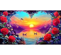 Amor-Flores Puzzles Imposible,desafío para Adultos Juego edugatoivo 1000 Piezas Obra de Arte de Juego de para Adultos y Niños Mayores de 12 años 75x50cm/1000pcs