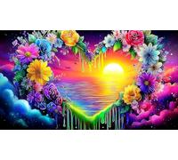 Amor-Flores Puzzles Imposible,desafío para Adultos Juego edugatoivo 1000 Piezas Obra de Arte de Juego de para Adultos, Regalos a Partir de 14 Años 38x52cm/1000pcs