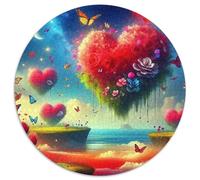 Amor Flores Rompecabezas Redondo 1000p Adultos-Niños Amor Circular Puzzle Niños: Construir Maquetas Decoración Hogar 1000pcs (67.5x67.5cm)