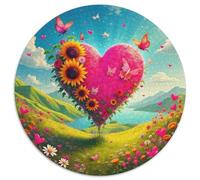 Amor Flores Rompecabezas Redondo 1000p Adultos-Niños Amor Circular Puzzle Niños: Hombres Construir Maquetas 1000pcs (67.5x67.5cm)