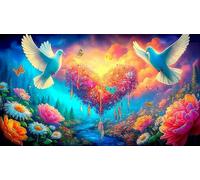 Amor-Flowers 1000 Piezas Papel Reciclado Puzzle Extremadamente difícil Juegos educativos para Toda la Familia Regalo para Mujeres y Hombres 70x50cm/1000pcs