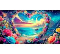 Amor-Flowers 1000 Piezas Papel Reciclado Puzzle Extremadamente difícil Juegos educativos para Toda la Familia Regalo para Mujeres y Hombres 38x26cm/1000pcs