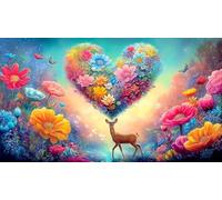 Amor-Flowers 1000 Piezas Puzzle para Toda la Familia Regalo para Mujeres y Hombres Papel Reciclado Desafío de Juego Educativo Juego desafiante 38x26cm/1000pcs