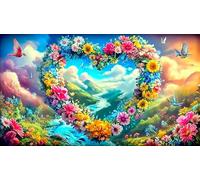 Amor-Flowers 1000 Piezas Puzzle para Toda la Familia Regalo para Mujeres y Hombres Papel Reciclado Desafío de Juego Educativo Juego desafiante 38x26cm/1000pcs