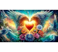 Amor-Flowers 1000 Piezas Puzzle para Toda la Familia Regalo para Mujeres y Hombres Papel Reciclado Desafío de Juego Educativo Juego desafiante 38x26cm/1000pcs