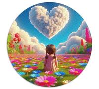 Amor Flowers Adultos-Niños Rompecabezas Redondo 1000p Amor Circular Puzzle Niños: Construir Maquetas Decoración Hogar 1000pcs (67.5x67.5cm)