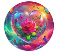 Amor Flowers Adultos-Niños Rompecabezas Redondo 1000p Amor Circular Puzzle Niños: Construir Maquetas Decoración Hogar 1000pcs (67.5x67.5cm)