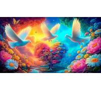 Amor-Flowers Juego de Puzzle 1000 Piezas Papel Reciclado Extremadamente difícil Juego desafiante para Toda la Familia Regalo para Mujeres y Hombres 38x52cm/1000pcs