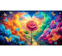 Amor-Flowers Papel Reciclado Puzzle 1000 Piezas Juego Familiar Divertido & desafiante Juego para Toda la Familia Regalo para Mujeres y Hombres 38x52cm/1000pcs