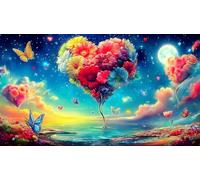 Amor-Flowers Puzzle 1000 Piezas Juego Familiar Divertido & desafiante Juego para Toda la Familia Regalo para Mujeres y Hombres 38x26cm/1000pcs