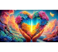 Amor-Flowers Puzzle 1000 Piezas Juego Familiar Divertido & desafiante Juego para Toda la Familia Regalo para Mujeres y Hombres 70x50cm/1000pcs