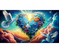 Amor-Flowers Puzzle para Toda la Familia Regalo para Mujeres y Hombres 1000 Piezas Papel Reciclado Juego Familiar Divertido & desafiante Juegos educativos 38x52cm/1000pcs