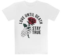 Amor hasta La Muerte Camiseta Blanca para Niños Camiseta De Manga Corta para Niños Kids White tee Children Short Sleeve T-Shirt