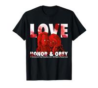 Amor Honor Y Obedece Terror Pareja Valentine Camiseta