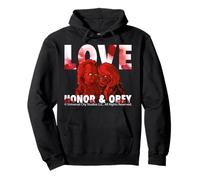 Amor Honor Y Obedece Terror Pareja Valentine Sudadera con Capucha