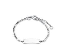 Amor Ident Pulsera de Plata de Ley 925 Unisex Niñas Niños Brazo Joyería, 12+2 cm, Plata, Viene en caja de regalo de joyería,