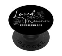Amor Infinito EPHESIOS 3:19 Tipografía Floral PopSockets PopGrip Adhesivo
