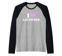 Amor Lavanda Divertido Flor Hierba Planta Rosa púrpura Color Abanico Camiseta Manga Raglan