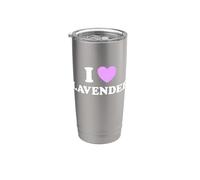 Amor lavanda divertido flor hierba planta rosa púrpura color abanico Vaso térmico de acero inoxidable de doble pared