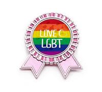 Amor LGBT Arco Iris Tinta Corazón Insignia Broche Pin Rosa Ganador Medalla de Premio, Medio, Metal, Medium, Metal