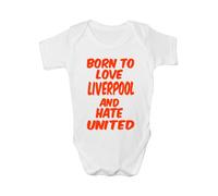 Amor Liverpool Odio Hombre Utd~ Babygrow~Bebés Regalo Niño/niña Chaleco Bebés Ropa Blanco blanco 6 mes