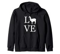 Amor Llama Alpaca Silueta Llamas Amante Dueño Mascota Sudadera con Capucha