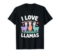 Amor Llamas Adorable Trío con Corazones Camiseta gráfica económica