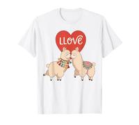 Amor Llamas Juego de Palabras Lindo Alpaca Pareja Romántico Corazón Camiseta