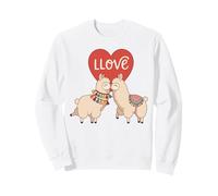 Amor Llamas Juego de Palabras Lindo Alpaca Pareja Romántico Corazón Sudadera