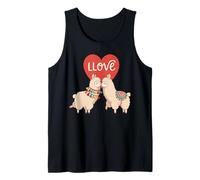 Amor Llamas Lindo Animal Pareja San Valentín Corazón Estética Camiseta sin Mangas