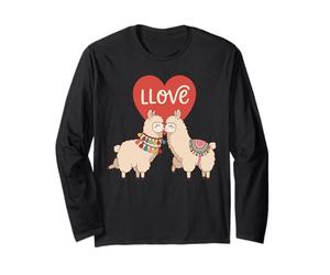 Amor Llamas Lindo Animal Pareja San Valentín Corazón Estética Manga Larga