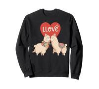 Amor Llamas Lindo Animal Pareja San Valentín Corazón Estética Sudadera