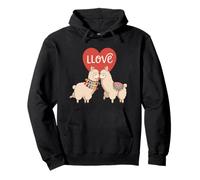 Amor Llamas Lindo Animal Pareja San Valentín Corazón Estética Sudadera con Capucha