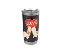 Amor Llamas Lindo Animal Pareja San Valentín Corazón Estética Vaso térmico de acero inoxidable de doble pared