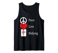Amor Mahjong Juego Chino Amor Jugar Mahjong Camiseta sin Mangas
