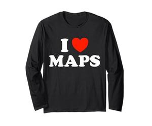 Amor Mapas Divertido Atlas Libro Geográfico Globo Navegar Fan Manga Larga